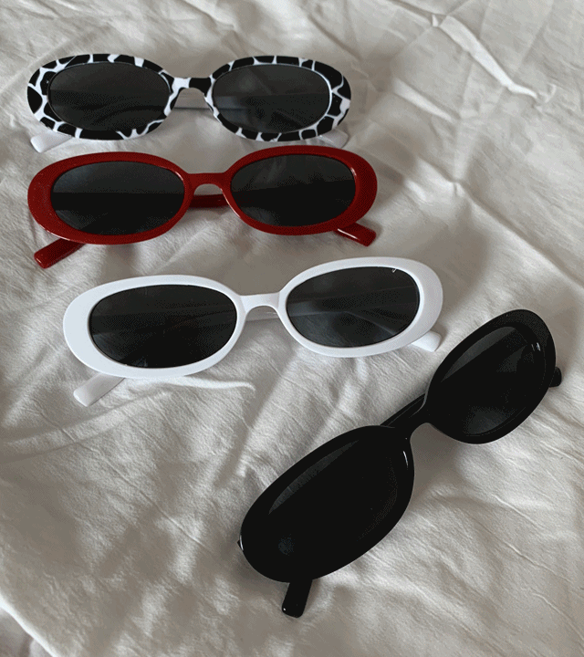 [유니크] 스트릿 라운드 뿔테 선글라스 타원 포인트 여행 휴가 바캉스 안경 남녀공용 커플 예쁜 옷은 모두 다 이버라킴