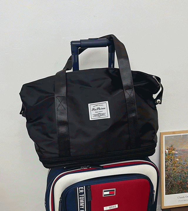 [캐리어보조가방] 크기조절가능 보스턴 폴딩 여행 스포츠 빅숄더백 예쁜 옷은 모두 다 이버라킴