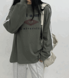 [블록코어스타일] 마이애미 소매배색 루즈핏 워싱 맨투맨 티셔츠